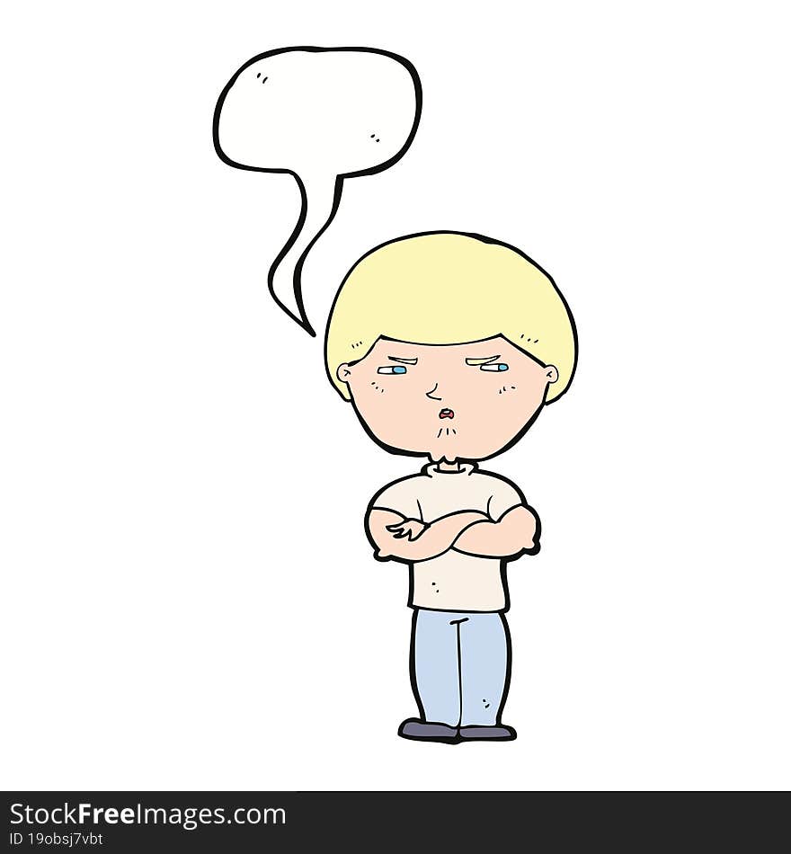 cartoon grumpy man with speech bubble