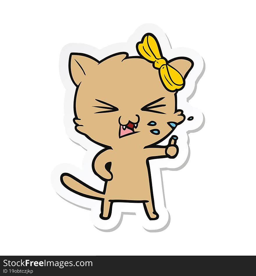 Sticker Of A Cartoon Cat