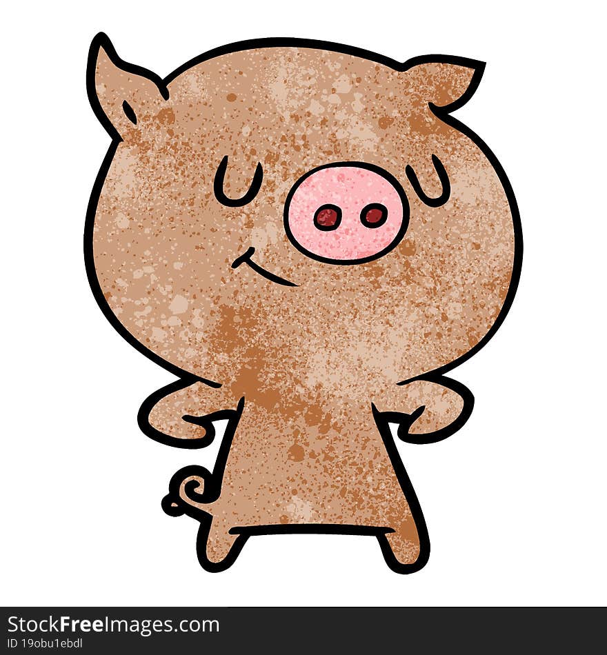 happy cartoon pig. happy cartoon pig