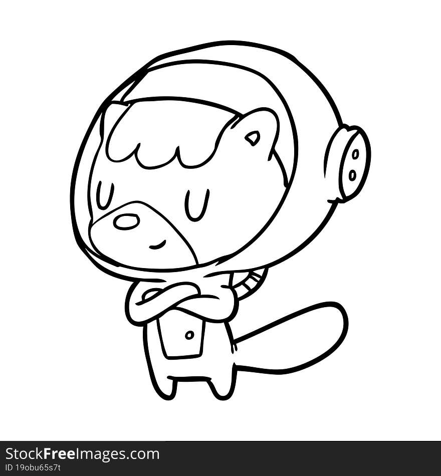 line drawing of a cat astronaut animals. line drawing of a cat astronaut animals