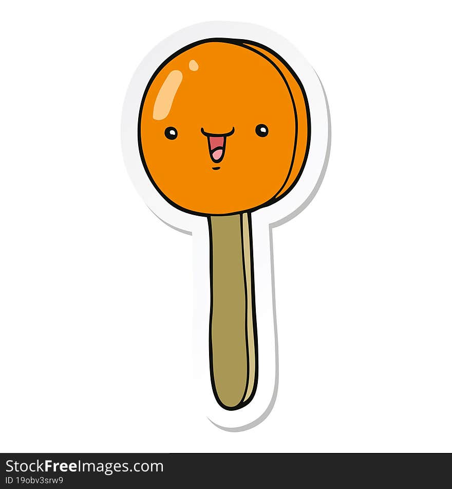 sticker of a cartoon lollipop