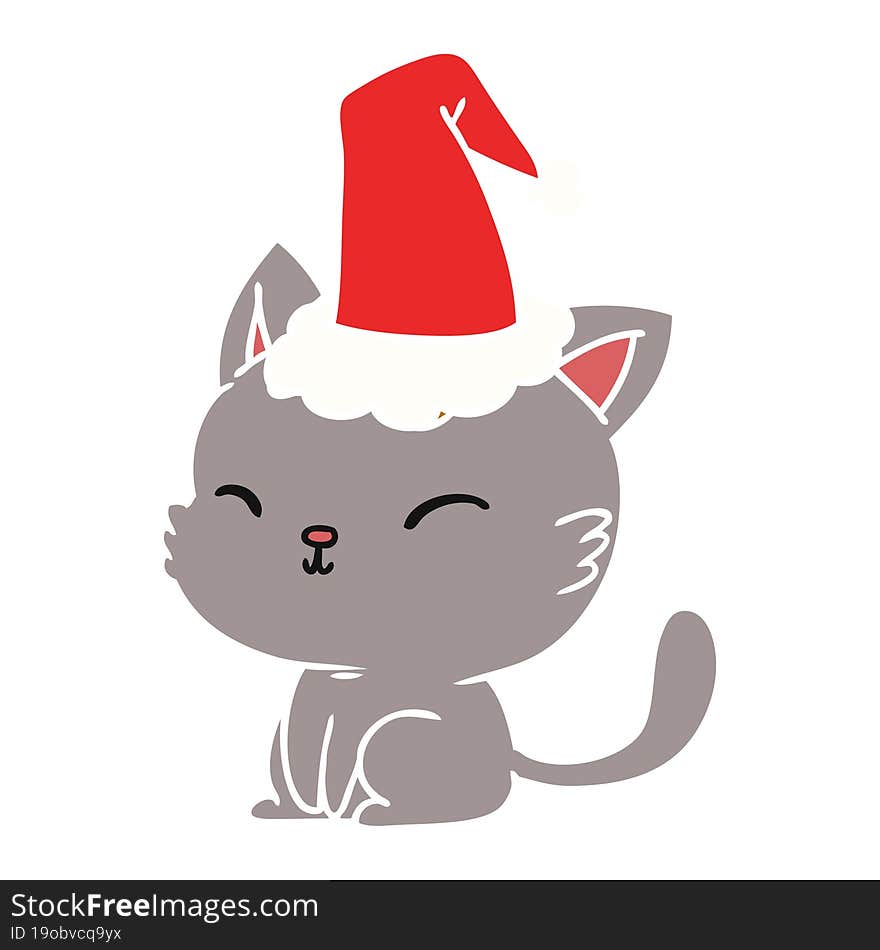 christmas cartoon of kawaii cat