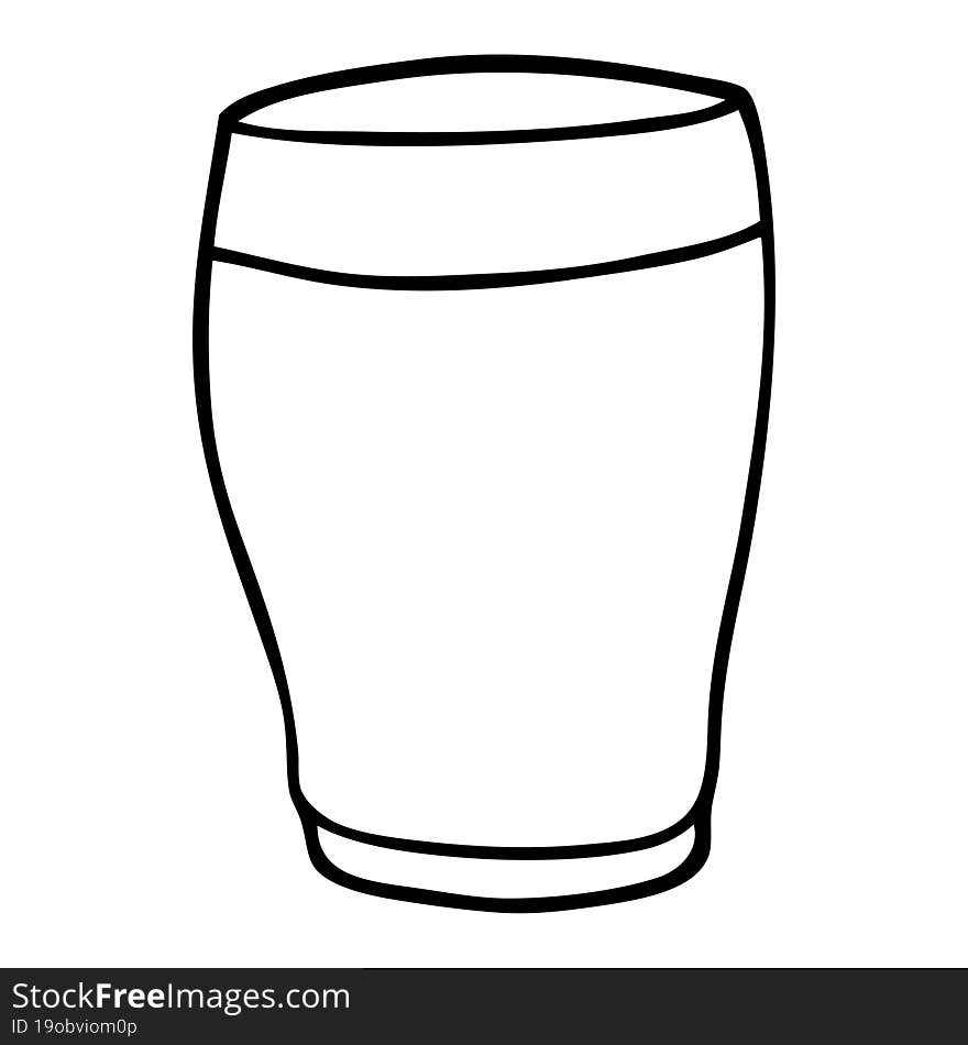 line drawing cartoon glass of milk