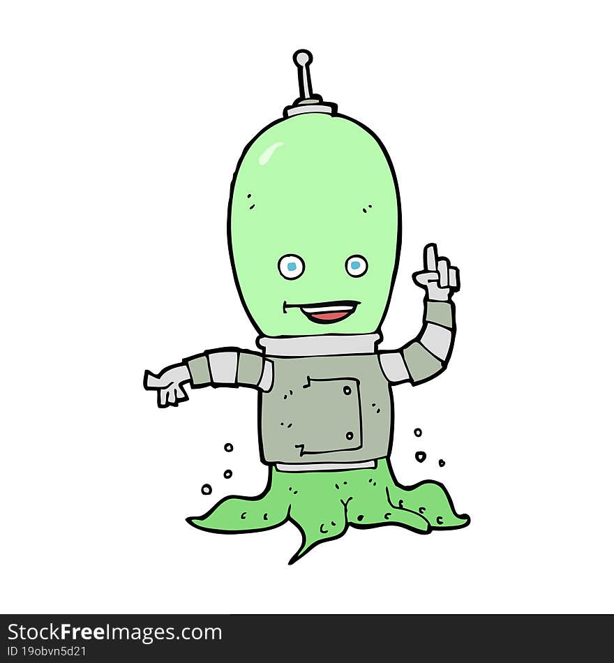 cartoon alien spaceman