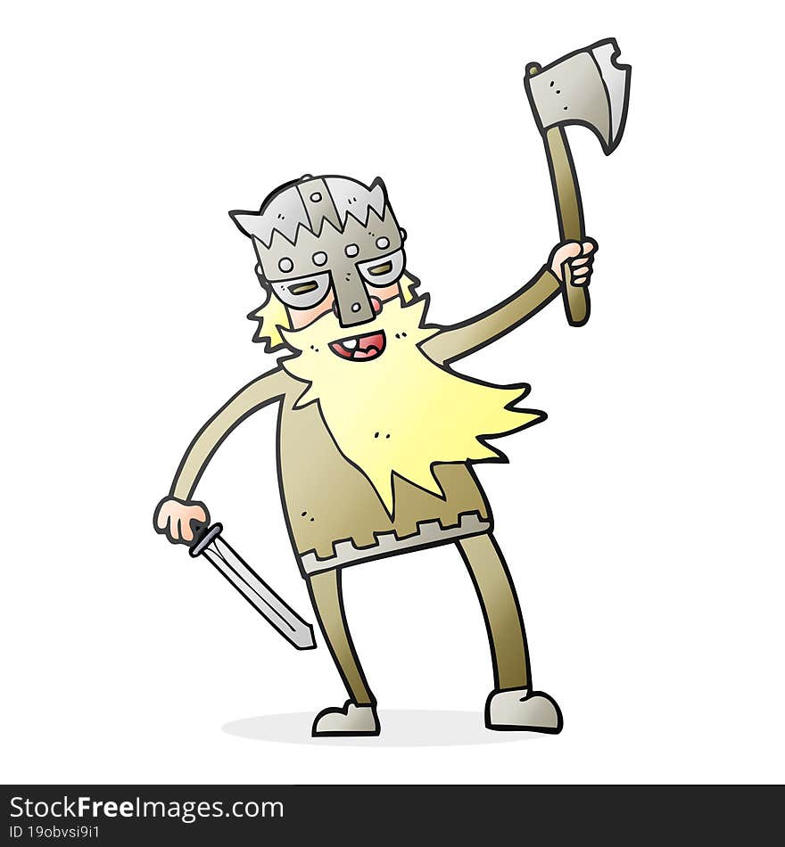 cartoon viking warrior