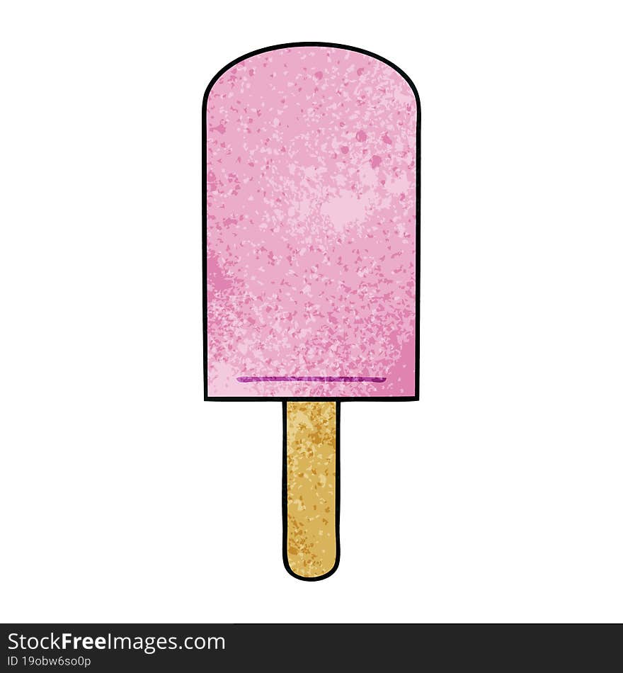 quirky hand drawn cartoon ice lolly