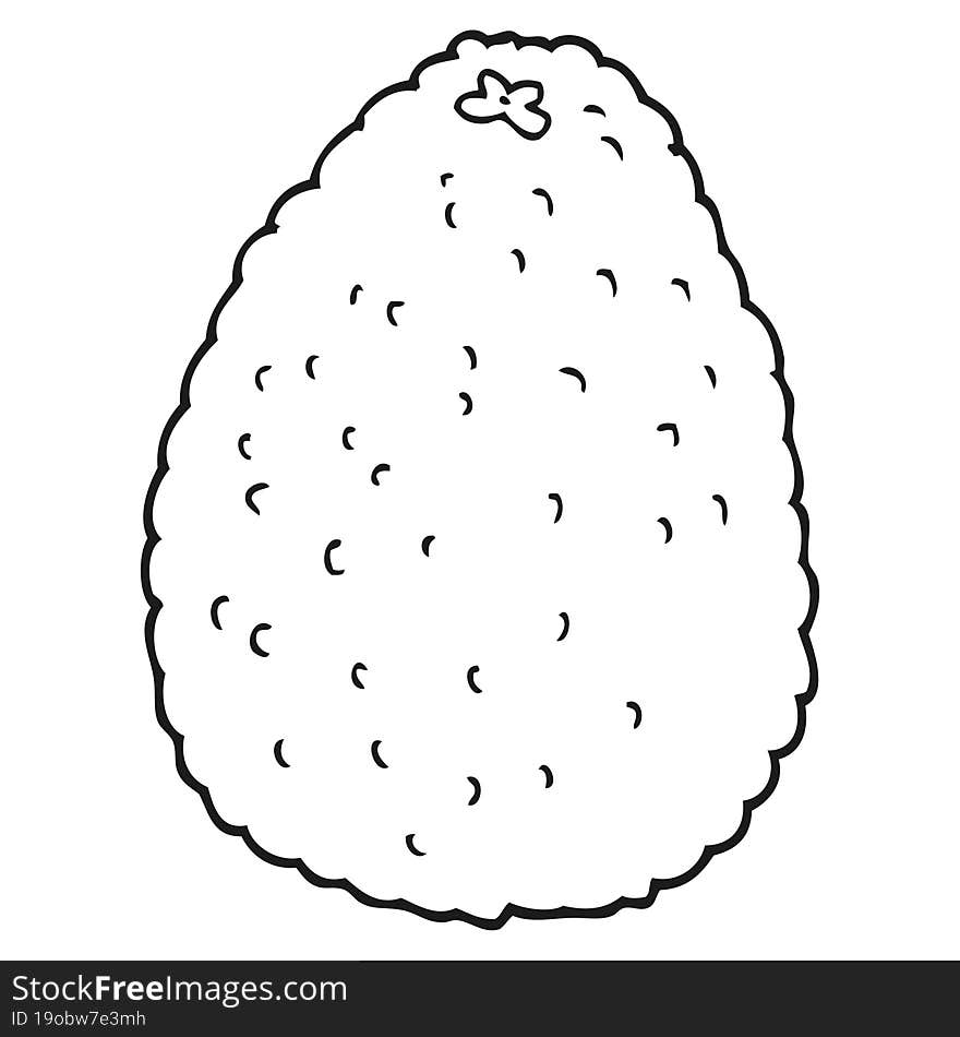 Black And White Cartoon Avocado