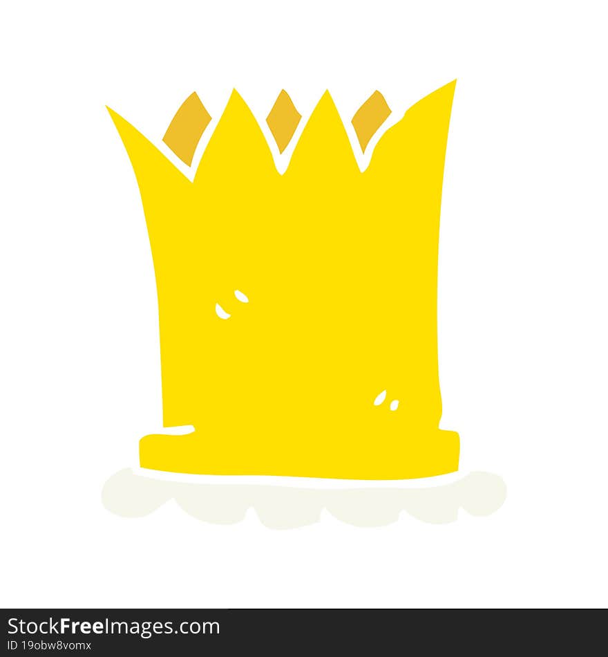 Flat Color Illustration Of A Cartoon Crown