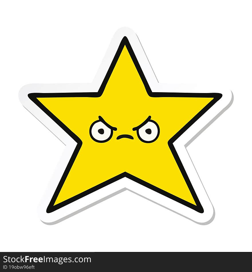 sticker of a cute cartoon gold star