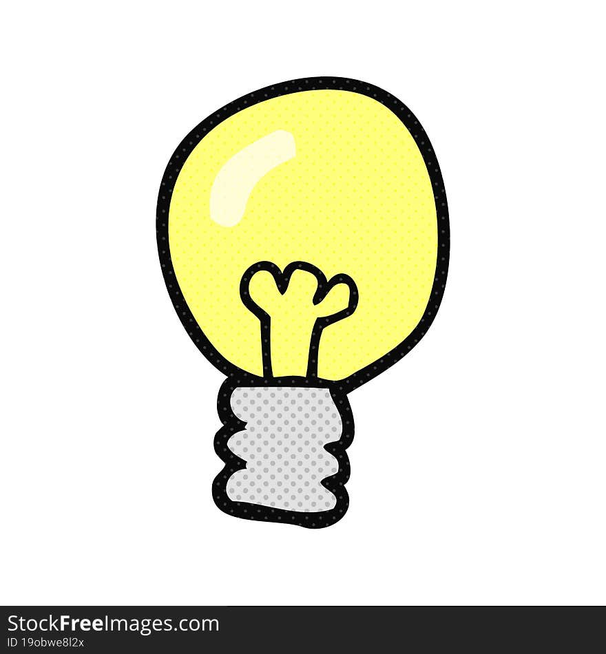 freehand drawn cartoon light bulb