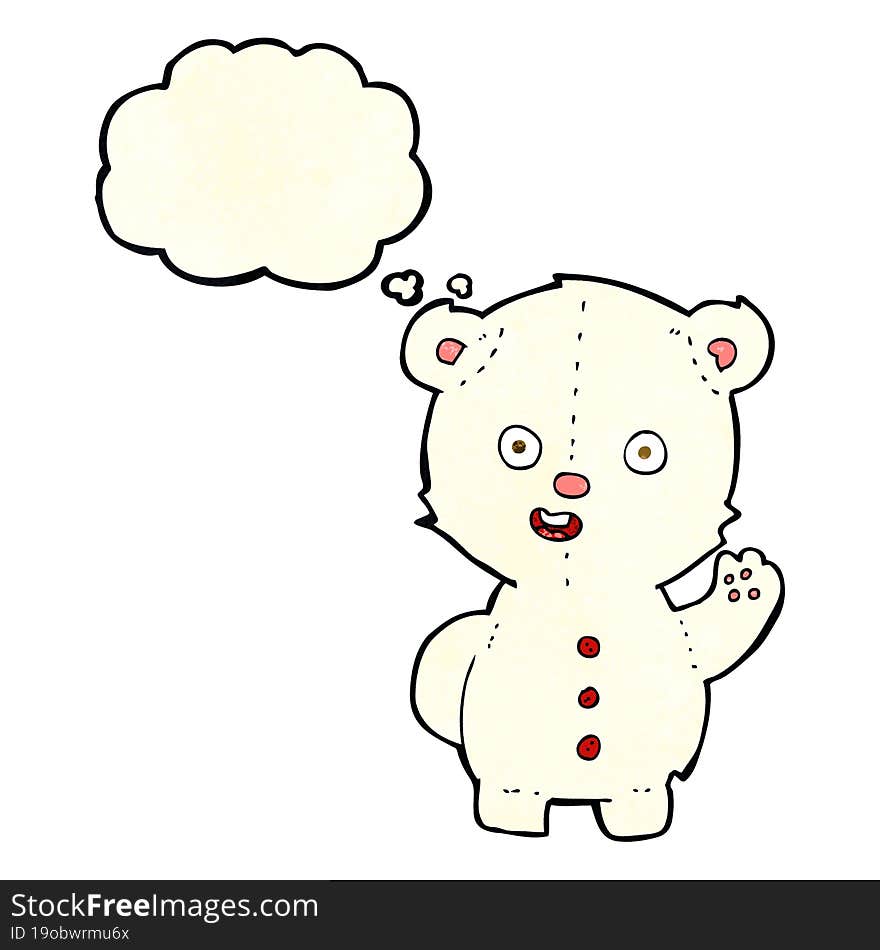 cute cartoon polar bear with thought bubble