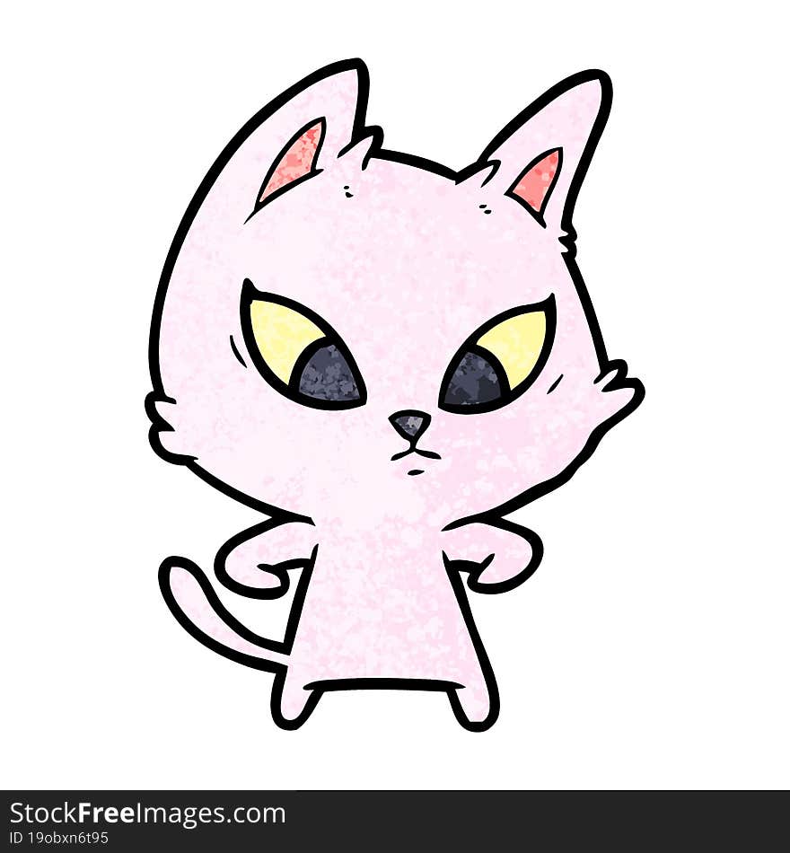 confused cartoon cat. confused cartoon cat