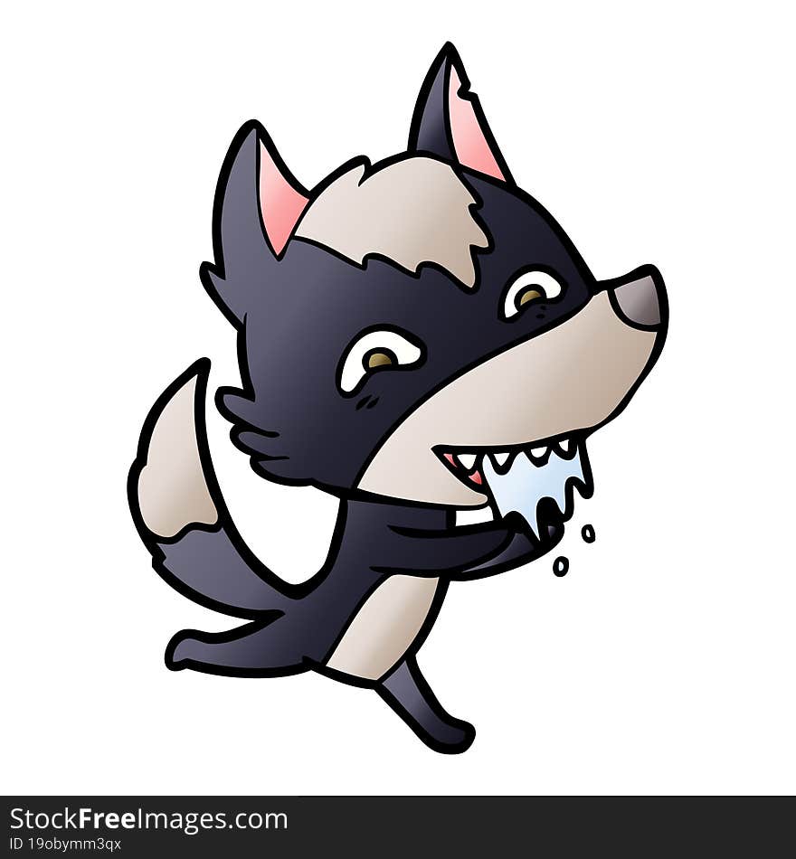 cartoon hungry wolf. cartoon hungry wolf