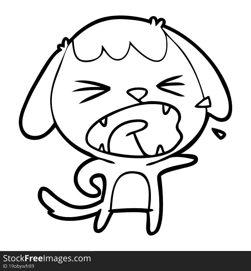 cute cartoon dog barking. cute cartoon dog barking