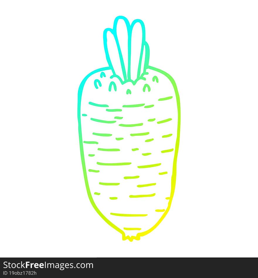 cold gradient line drawing of a cartoon vegetable