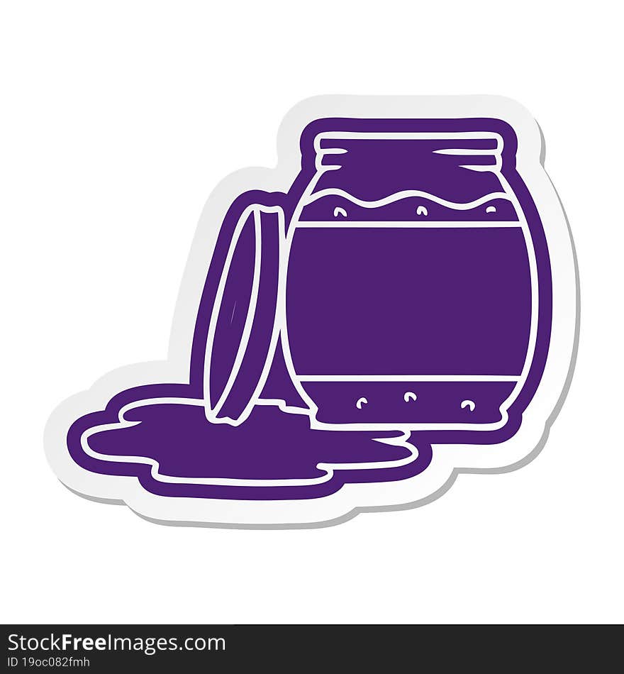 Cartoon Sticker Of A Strawberry Jam