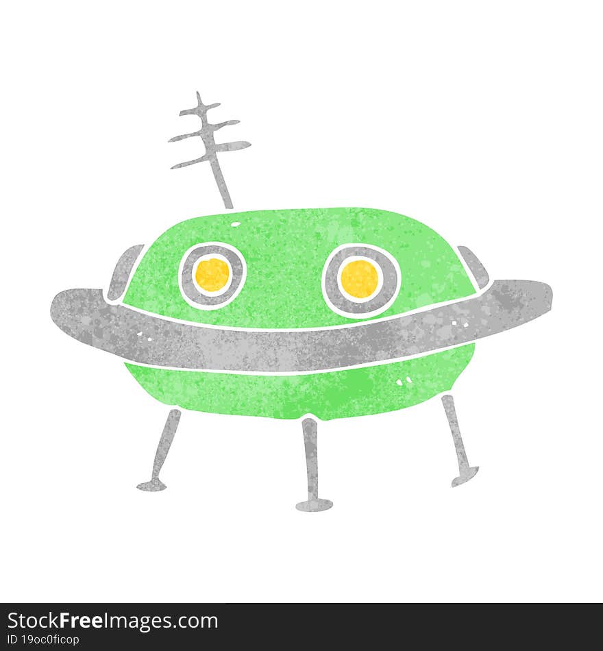 retro cartoon alien spaceship