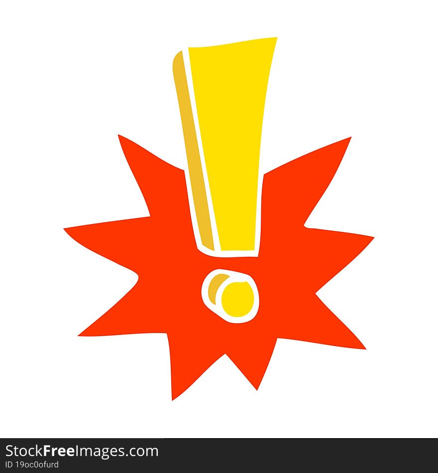 flat color illustration cartoon exclamation mark