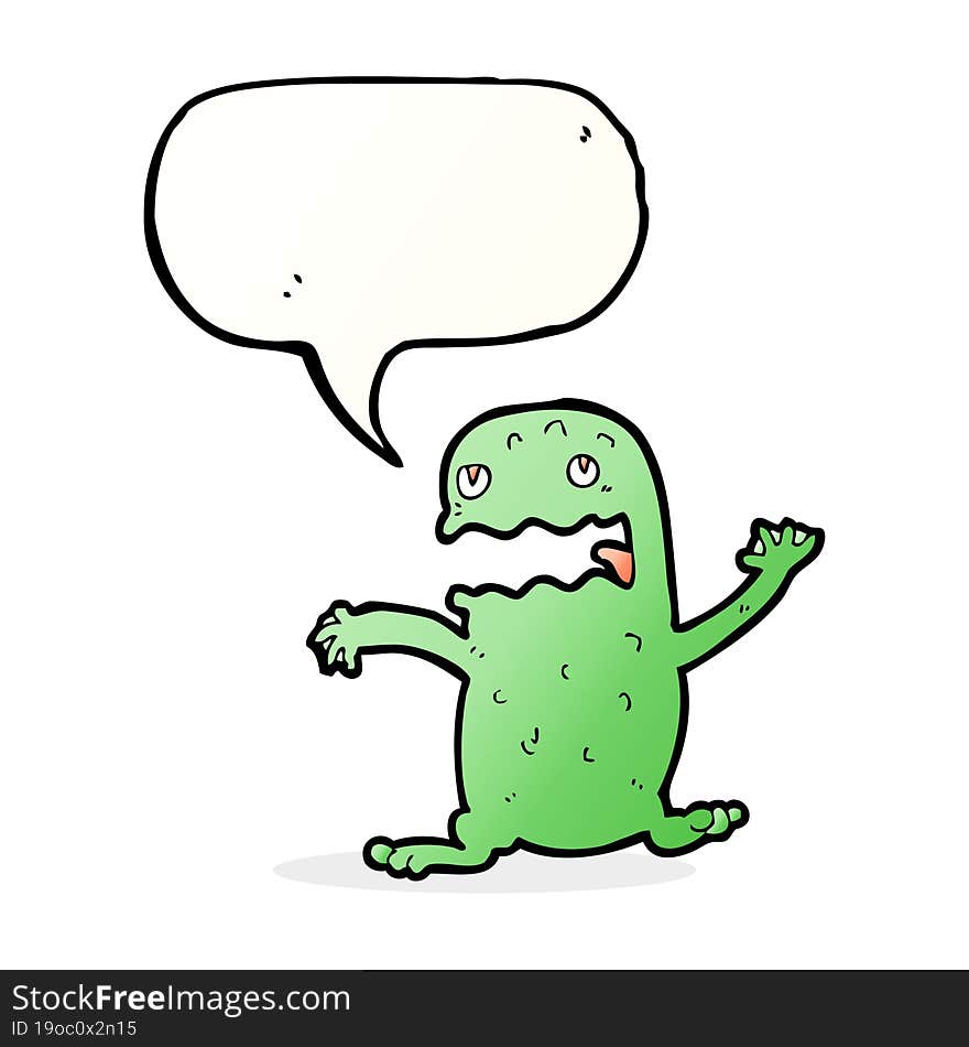 Cartoon Funny Frog With Speech Bubble