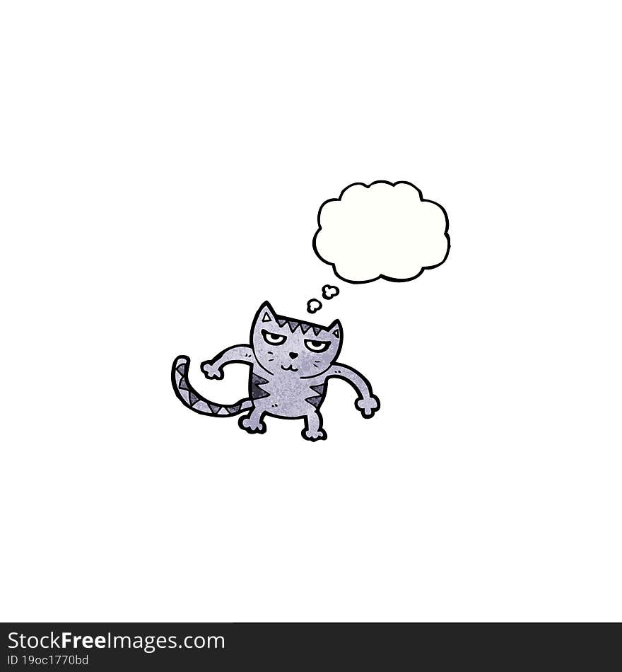 cartoon cat with thought bubble