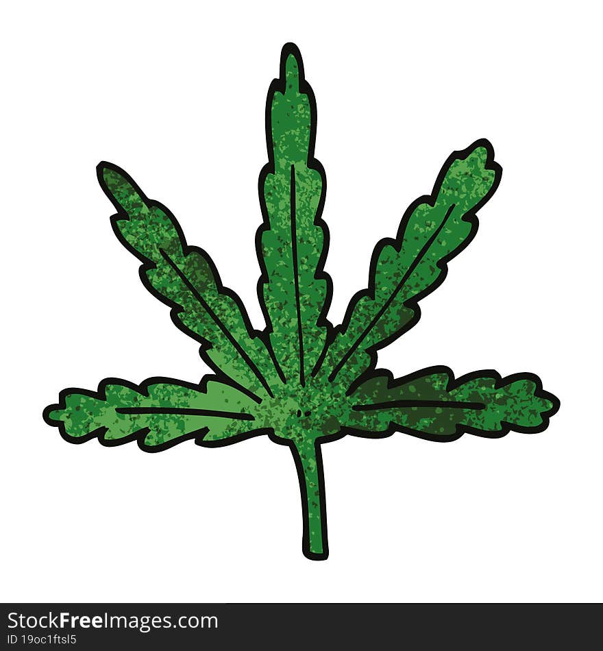 cartoon doodle marijuana leaf