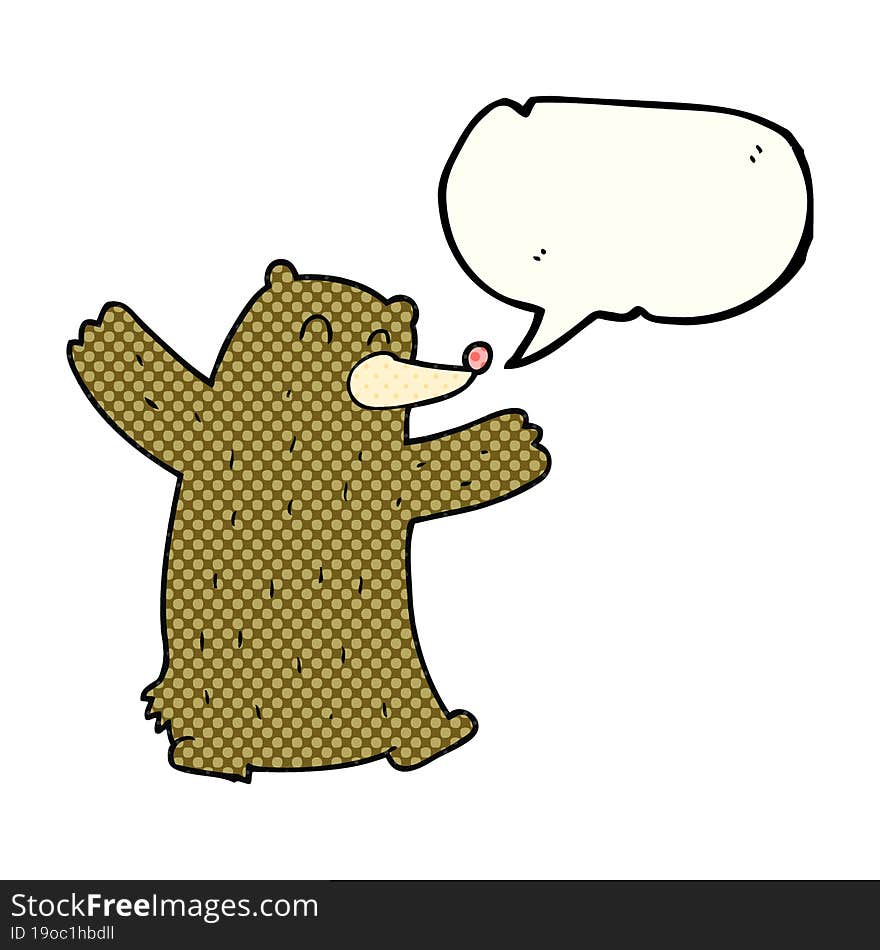 comic book speech bubble cartoon bear