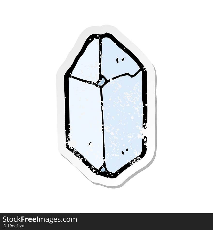 retro distressed sticker of a cartoon crystal