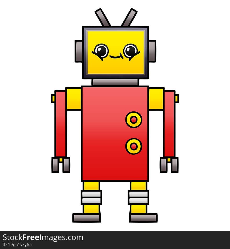 Gradient Shaded Cartoon Robot