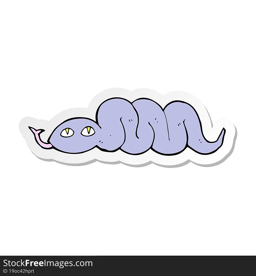 sticker of a cartoon snake