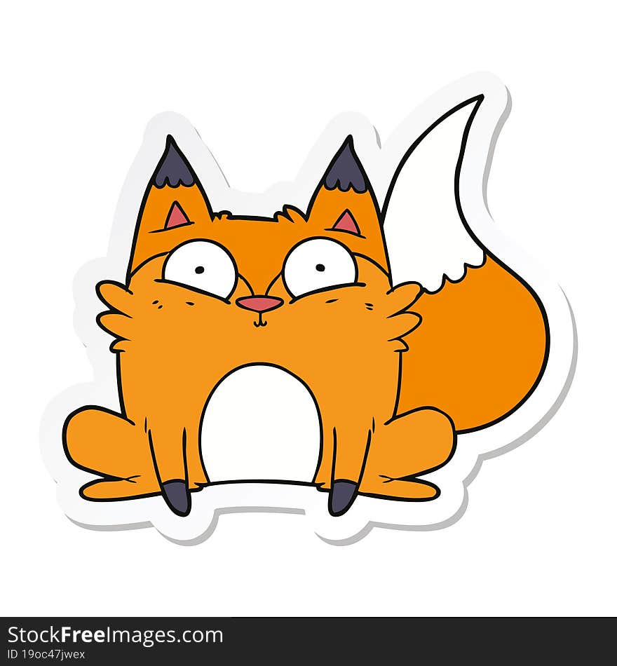 Sticker Of A Cartoon Startled Fox