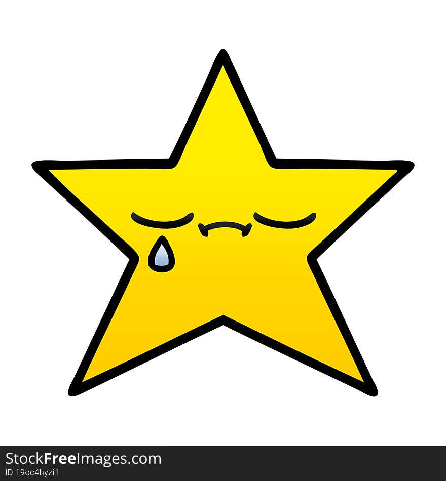 gradient shaded cartoon gold star