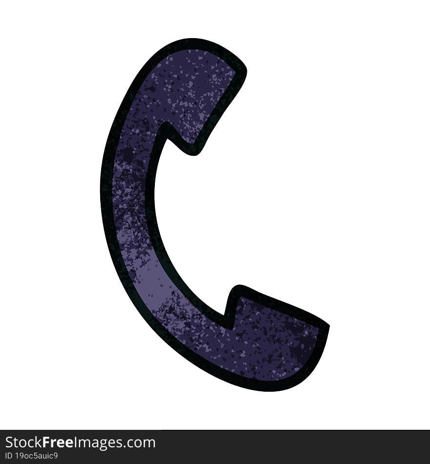 retro grunge texture cartoon of a phone