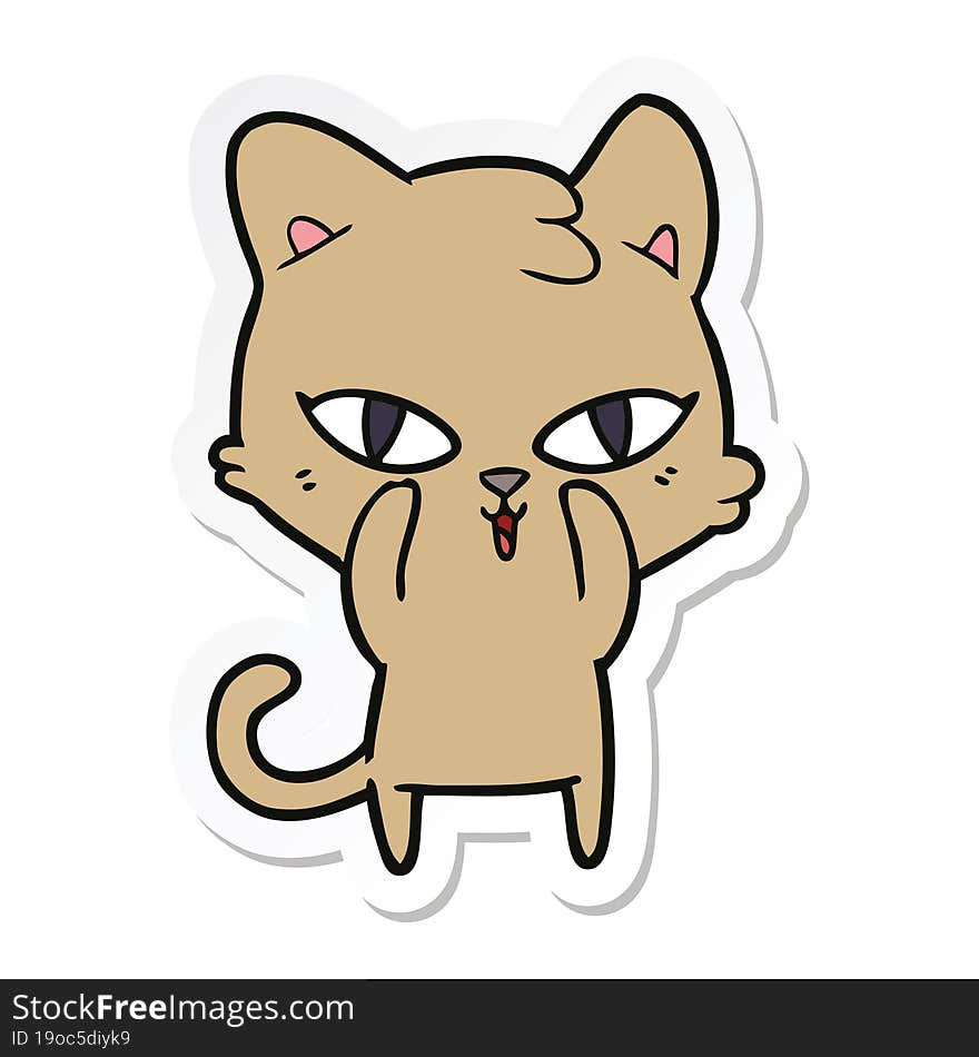 Sticker Of A Cartoon Cat