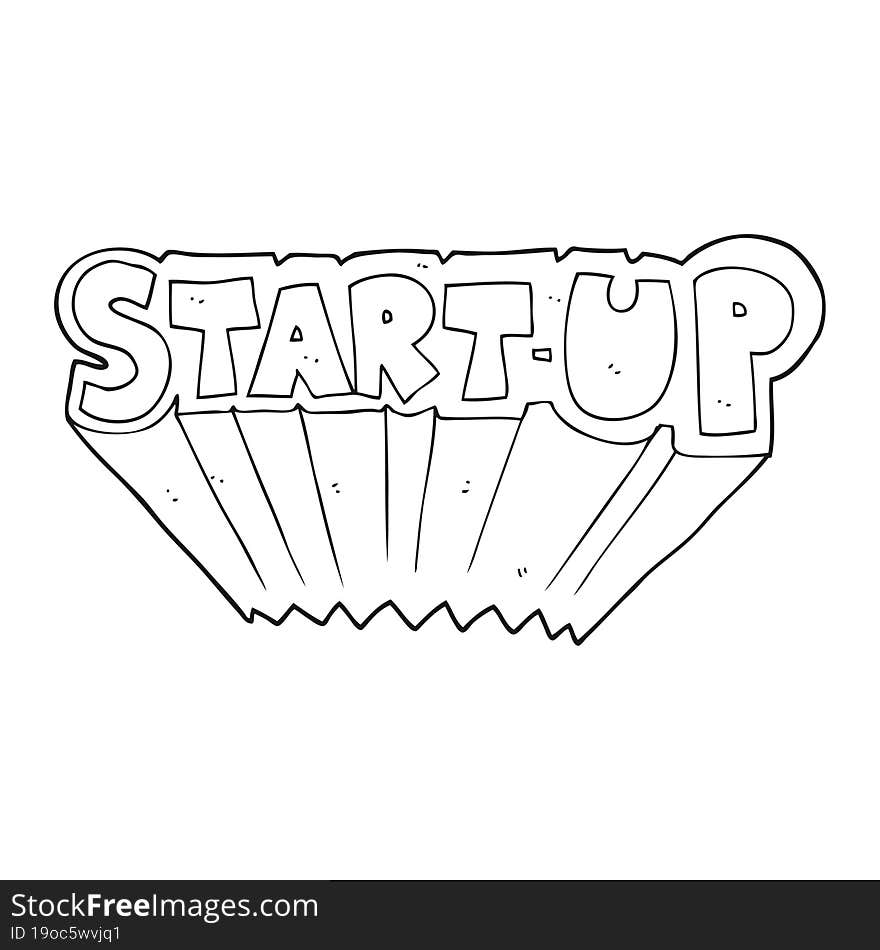 black and white cartoon startup symbol