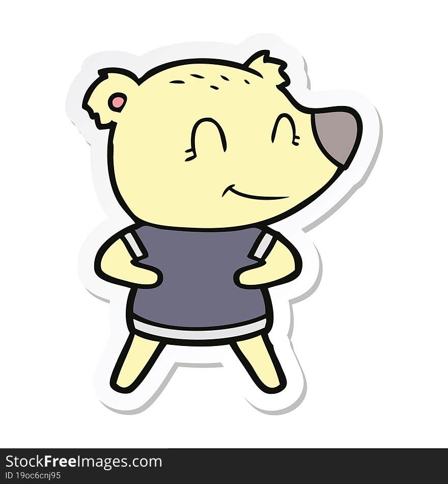 sticker of a friendly bear cartoon