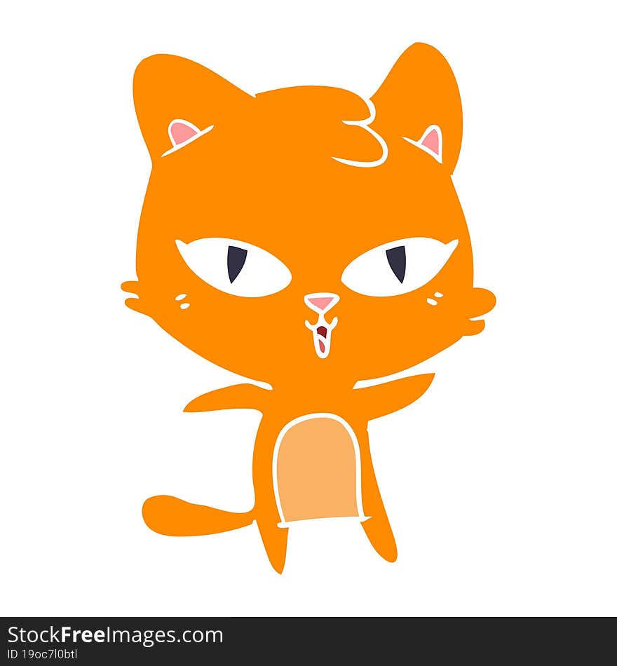 flat color style cartoon cat