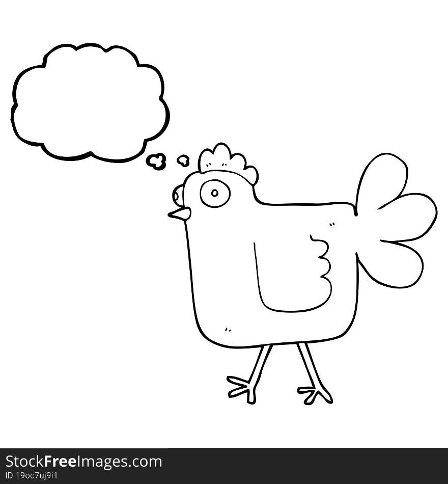 thought bubble cartoon chicken