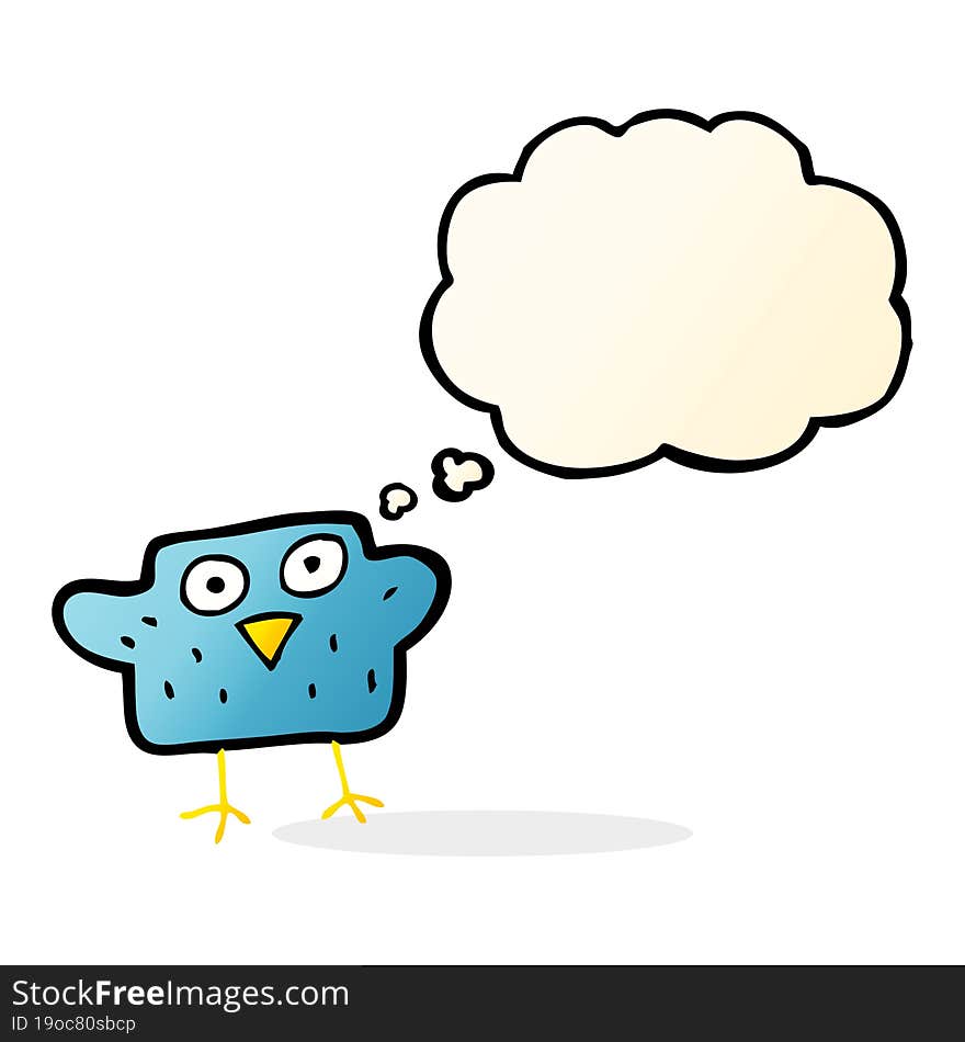 Cartoon Bird With Thought Bubble