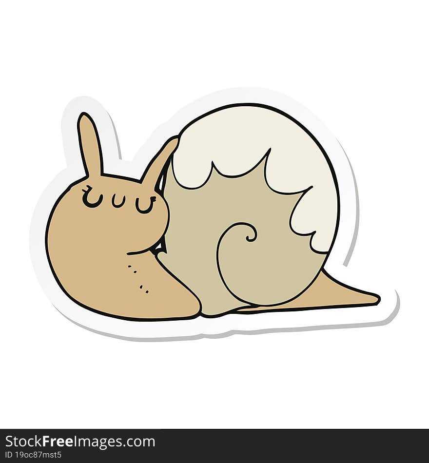 Sticker Of A Cute Cartoon Snail