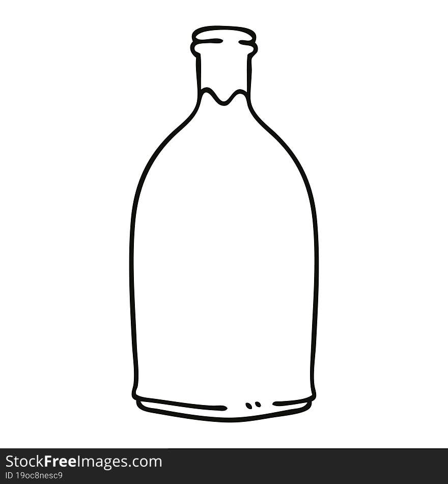 line drawing quirky cartoon milk bottle. line drawing quirky cartoon milk bottle