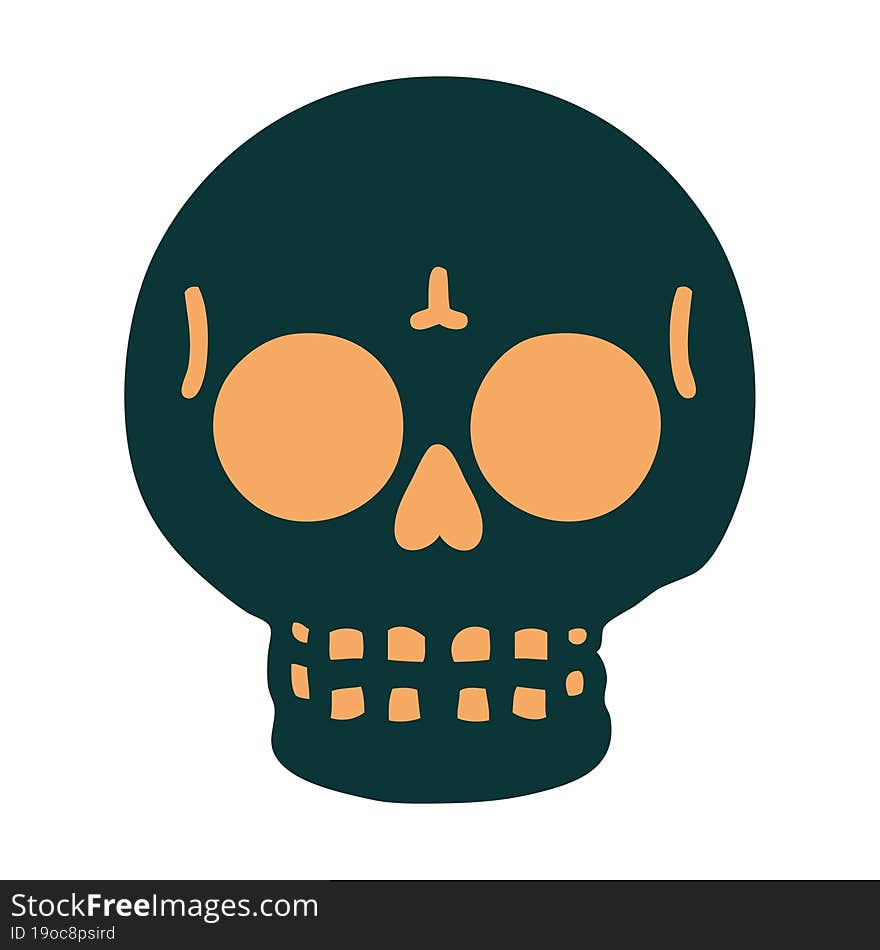 Tattoo Style Icon Of A Skull