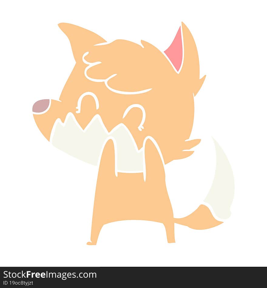 Flat Color Style Cartoon Friendly Fox