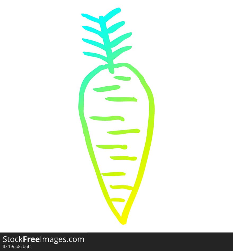 Cold Gradient Line Drawing Cartoon Root Vegetable