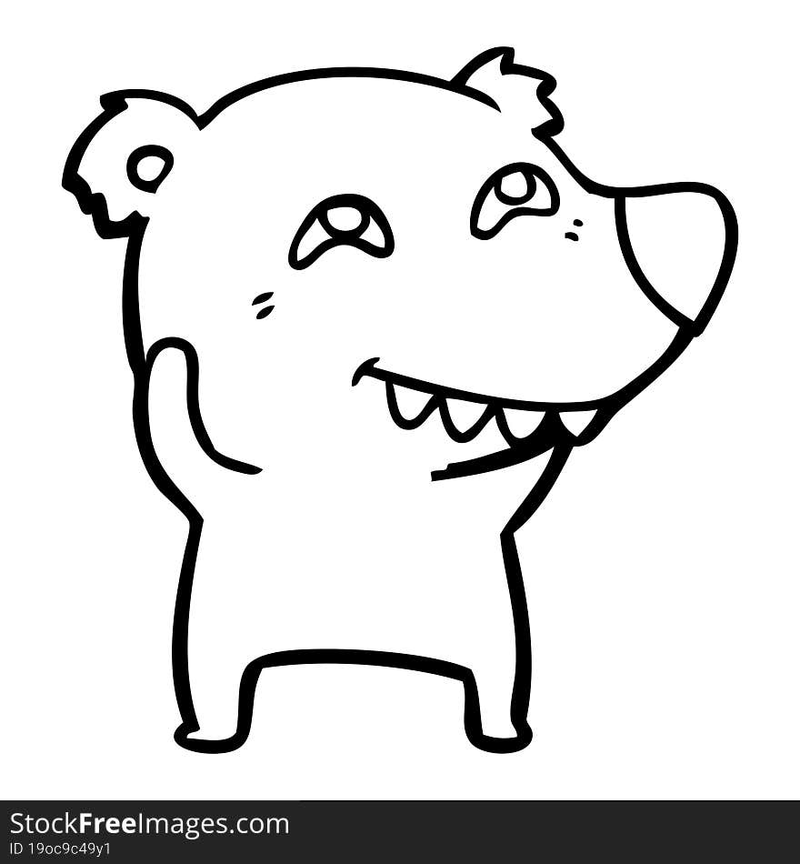 cartoon bear showing teeth. cartoon bear showing teeth