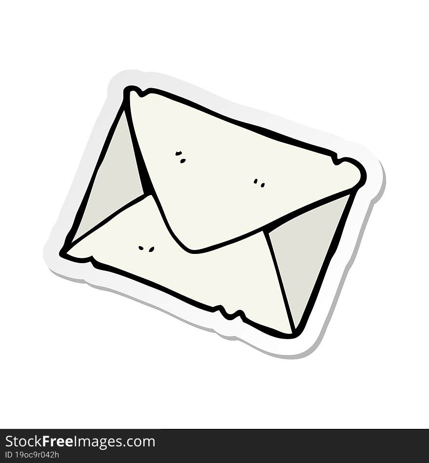 sticker of a cartoon letter