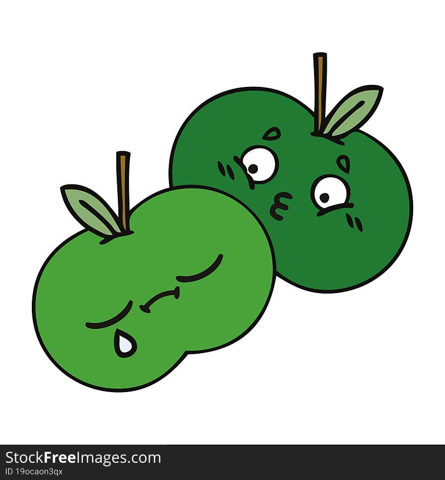 cute cartoon of a apples. cute cartoon of a apples