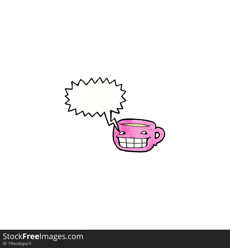 grinning coffee mug cartoon