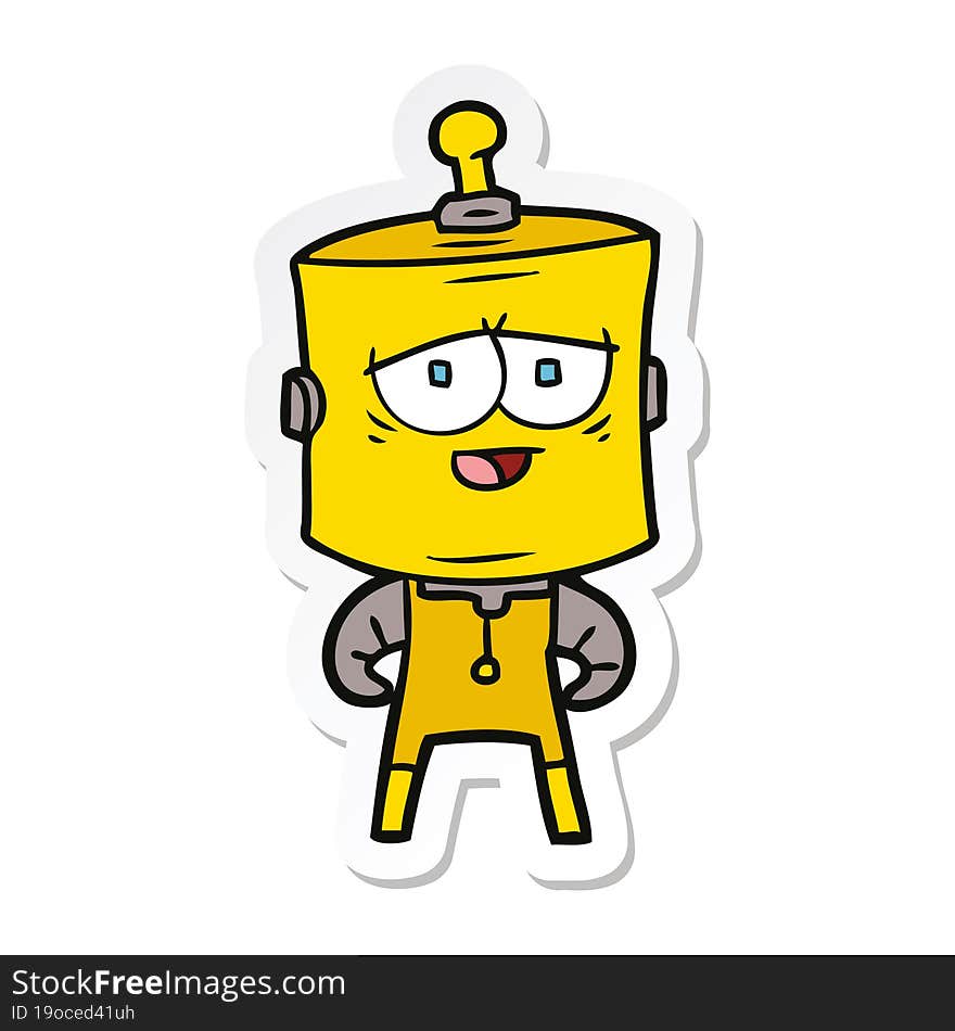 sticker of a cartoon robot