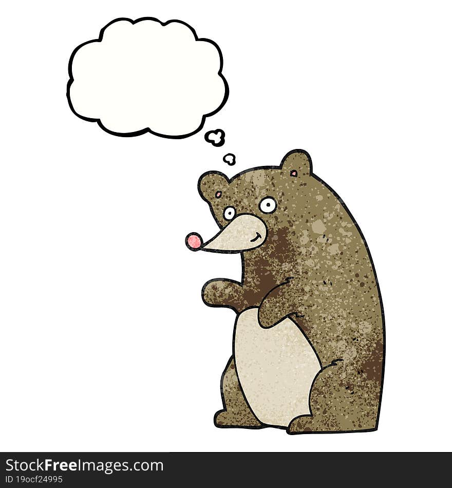 Thought Bubble Textured Cartoon Bear