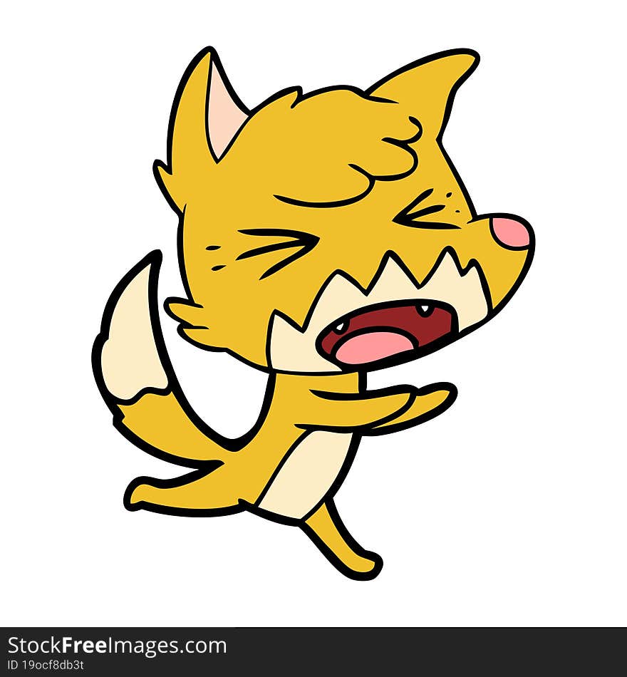 angry cartoon fox running. angry cartoon fox running